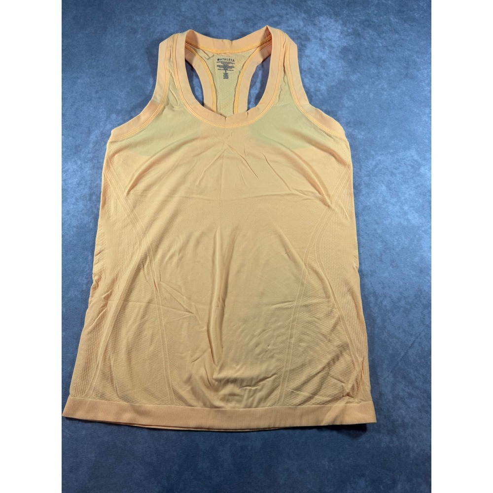 Athleta Momentum Tank Top Womens Small Orange Racerback Seamless Training S